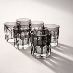 RIALTO HANDMADE IN TÜRKIYE SMOKE OLD FASHIONED GLASSES 12 OZ SET OF 6 MCM STYLE